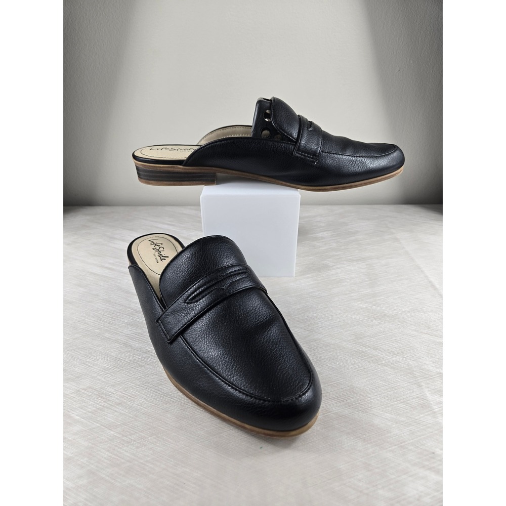 LifeStride Margot Slide Black Penny Loafer Mules Womens 11W Soft System Comfort